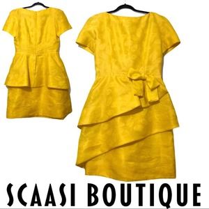 Arnold Scaasi Boutique Vintage 1980s Yellow Dress